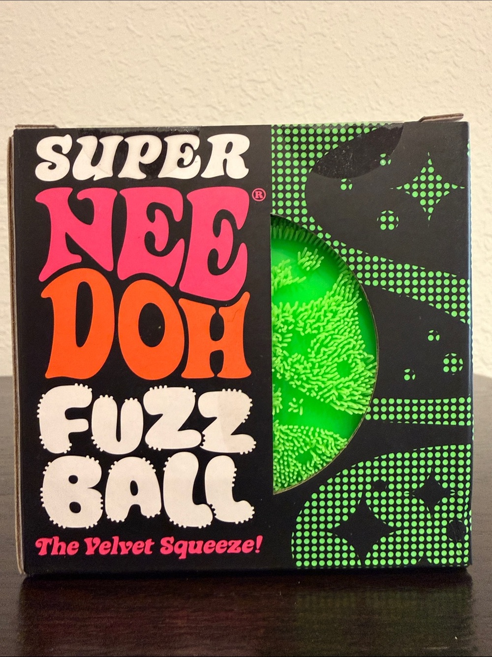 SUPER Needoh Fuzz Ball The Velvet Squeeze! - Green